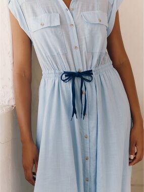 Cerulean Button-Front Women’s Skirt -Anthropologie